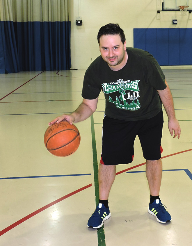 Bobby Trimble plays basketball