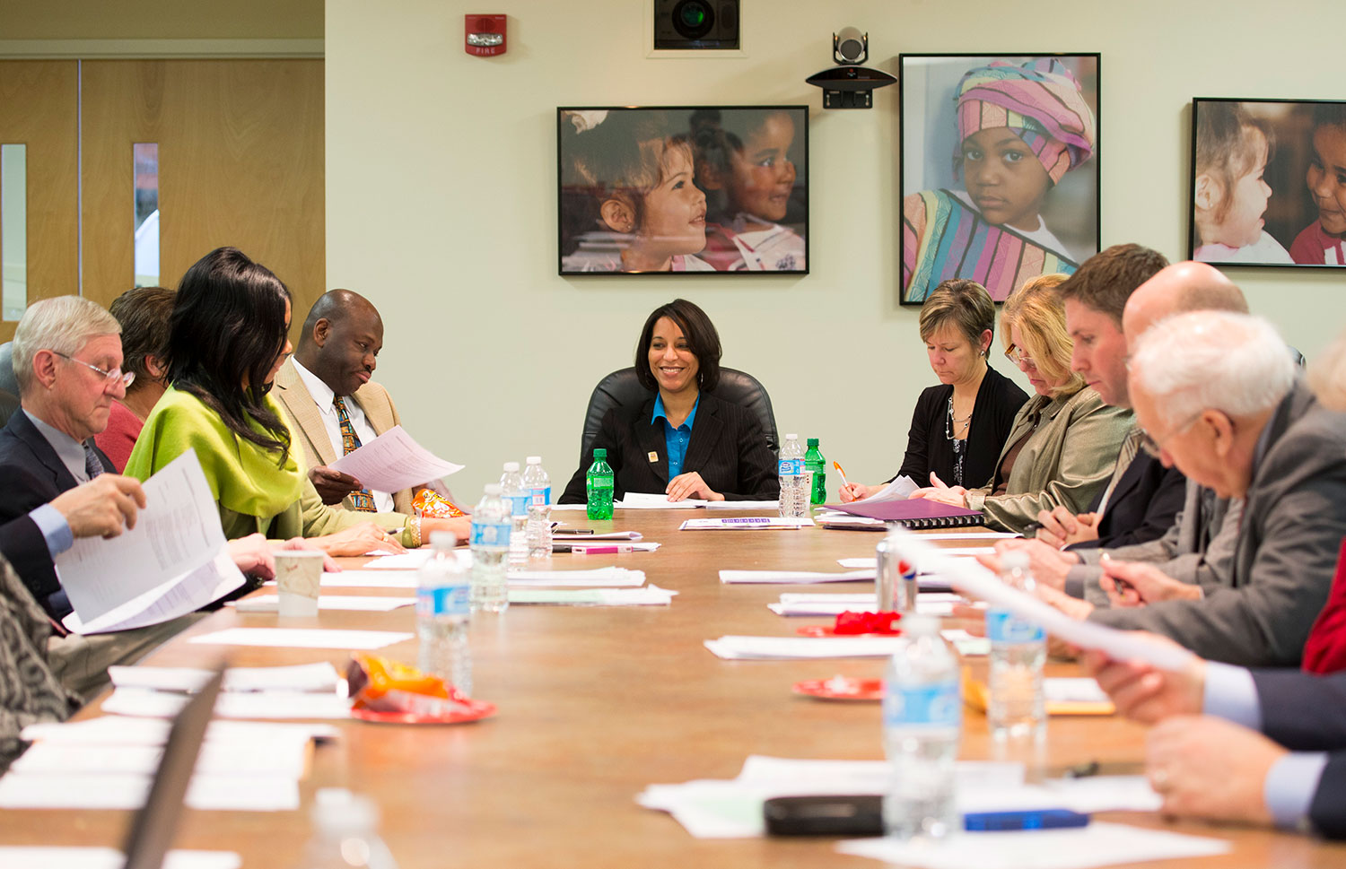 Board members participate in board meeting