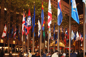 Flags and people