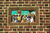 Ceramic insert Pennhurst State Center depicting slavery